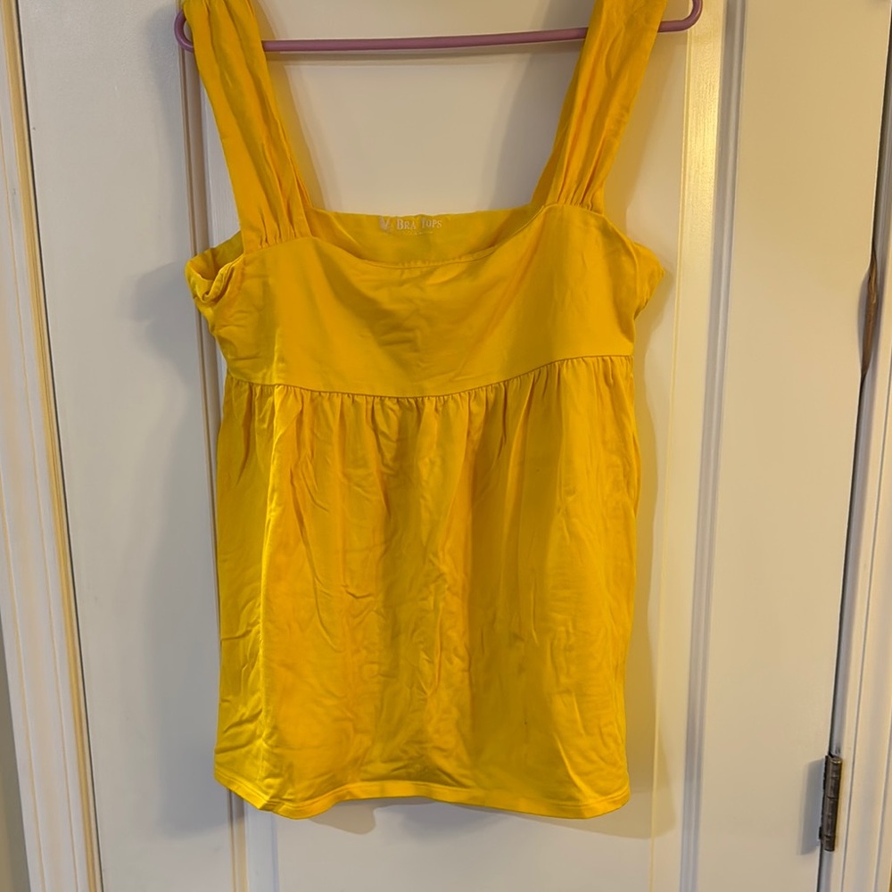 Victoria's Secret Yellow Smocked Sleeveless Tank Top